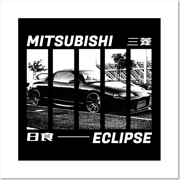 MITSUBISHI ECLIPSE D30 Black 'N White 3 (Black Version) Wall Art by Cero